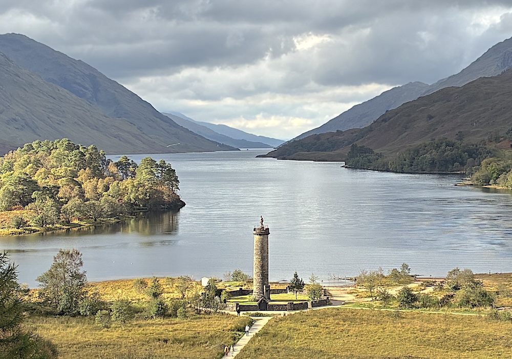 The iconic Glenfinnan Monument at the head of Loch Shiel