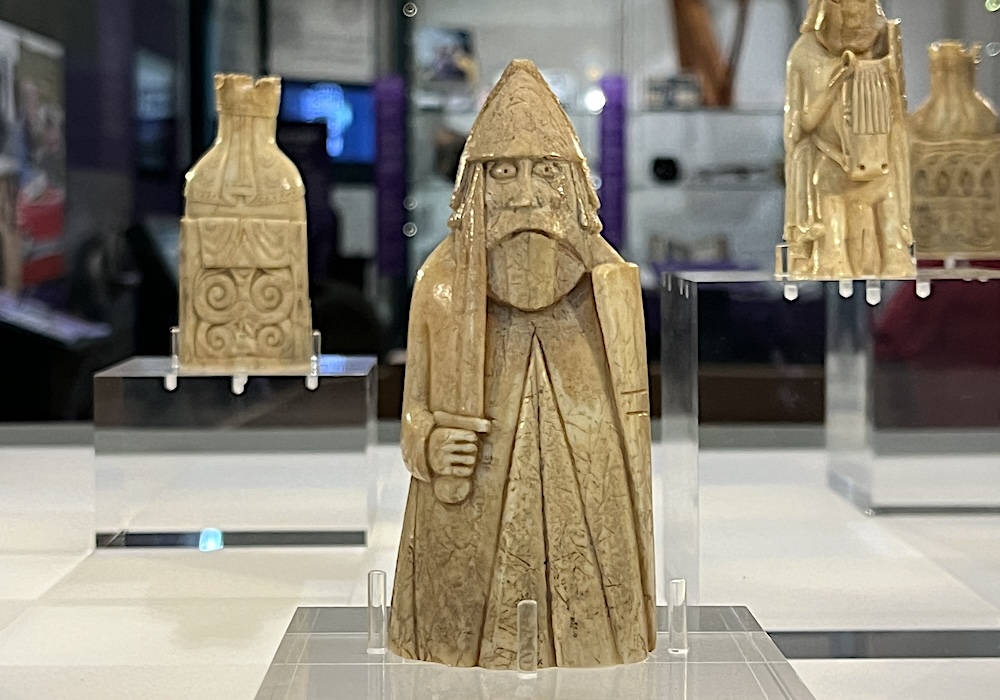 The iconic Lewis Chessmen on display at Lews Castle, Stornoway