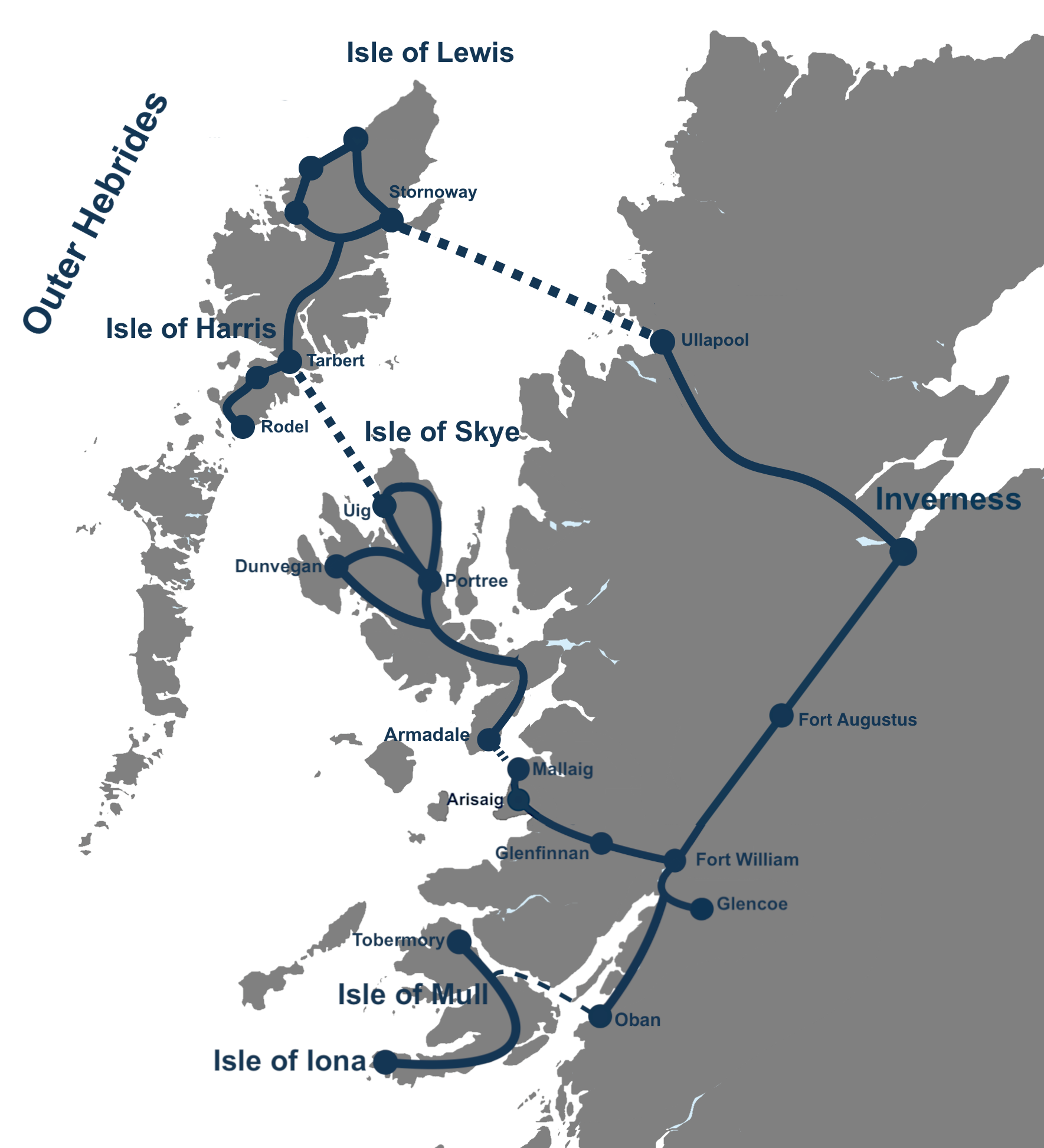 8 Day Grand Hebridean Isles (Isle of Lewis, Harris, Skye, Mull and Iona) Tour from Inverness