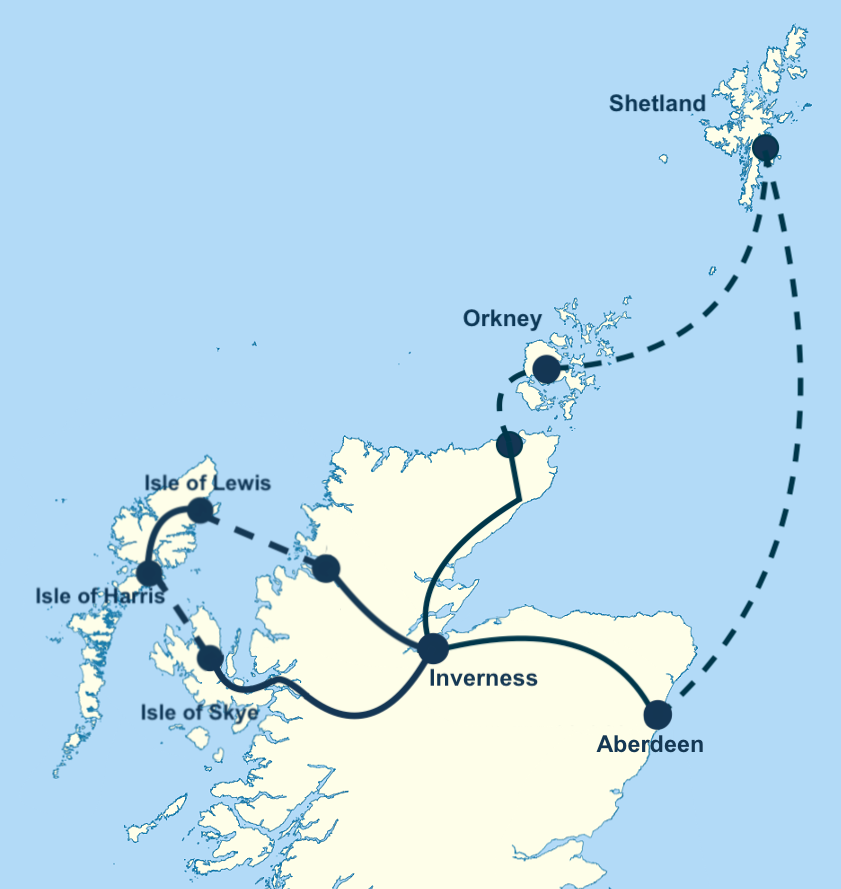 The Grand Highlands and Islands Tour Map