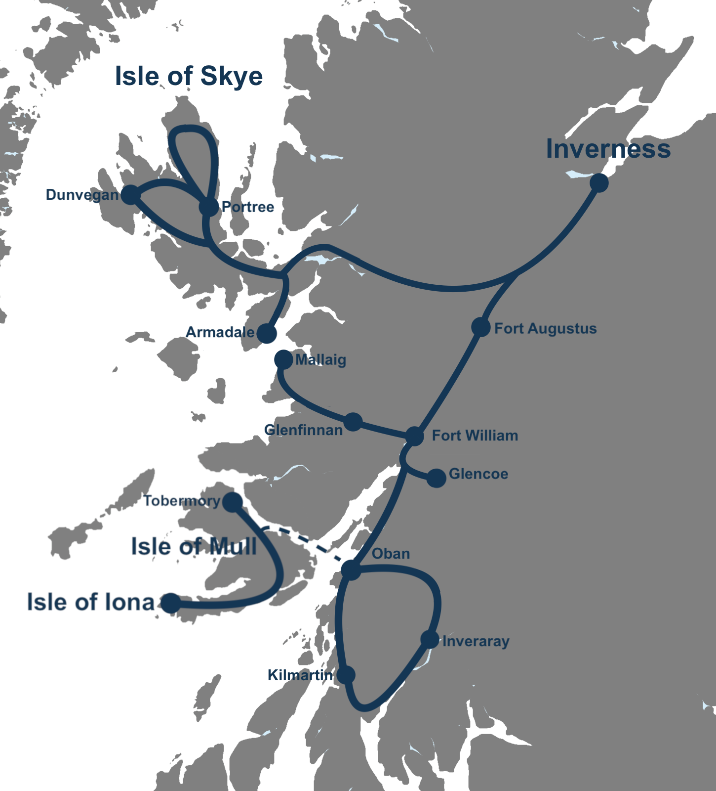 7 Day Isle of Skye, Mull, Iona and Highlands Tour from Inverness